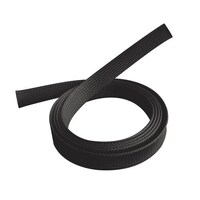 BRATECK Braided Cable Sock 30mm/1.2' Width Material Polyester Dimensions1000x30mm -- Black