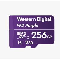 WESTERN DIGITAL Digital WD Purple 256GB MicroSDXC Card 24/7 -25°C to 85°C Weather & Humidity Resistant for Surveillance IP Cameras mDVRs NVR Dash Ca