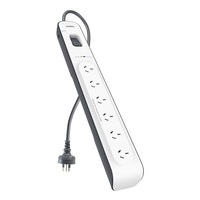 BELKIN 6 - Oulet Surge Protection Strip with 2M Power Cord - White/Grey