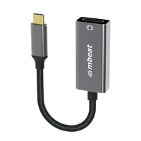 MBEAT Tough Link 1.8m 4K USB-C to Display Port Cable - Converts USB-C to DisplayPort,4K@60Hz (3840×2160), Gold Plated, Aluminium, Nylon Braided Cable