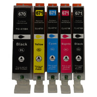 PGI-670XL CLI-671XL Compatible Inkjet Set 5 Cartridges