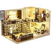 Dollhouse Miniature with Furniture Kit Plus Dust Proof and Music Movement - Creative Room (1:24 Scale Creative Room Idea)