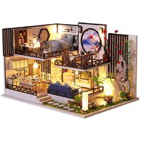 Dollhouse Miniature with Furniture Kit Plus Dust Proof and Music Movement - Bamboo Fragrance (1:24 Scale Creative Room Idea)