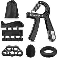 5 Pack Adjustable Resistance Hand Gripper Exerciser Workout Kit