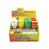 Box of 8 Maracas Kids Educational Wooden Hand Painted Bulk GD6068