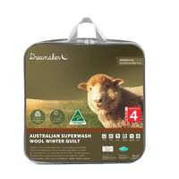 Dreamaker Australian Superwash Wool Winter Weight Quilt 450Gsm Queen Bed
