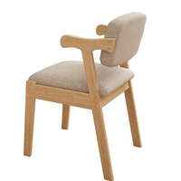 Solid Timber Z Shape Dining Chair (Set of 2)/Pinewood/Cotton and Linen