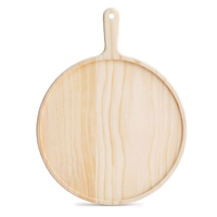 12 inch Round Premium  Wooden Pine Food Serving Tray Charcuterie Board Paddle Home Decor