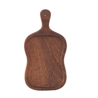 18cm Brown Wooden Serving Tray Board Paddle with Handle Home Decor