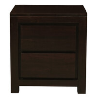 Amsterdam 2 Drawer Bedside Table (Chocolate)