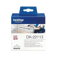 Brother DK22113 Continuous Clear Film Tape (Black Print on Clr) 62mm - for use in Brother Printer