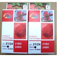 Compatible Premium Ink Cartridges BCI24  Black Cartridges (2) - for use in Canon Printers