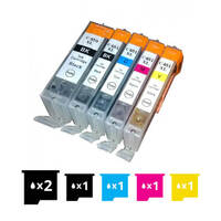 Compatible Premium 6 Pack PGI-650XL CLI-651XL High Yield Inkjet Cartridges [2BK,1PBK,1C,1M,1Y] - for use in Canon Printers