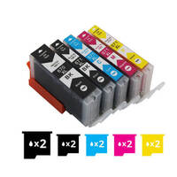 Compatible Premium 10 Pack PGI-670XL, CLI-671XL High Yield Inkjet Combo [2BK,2PBK,2C,2M,2Y] - for use in Canon Printers