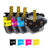 Compatible Premium 20 Pack Brother LC-3319XL Ink Cartridges Combo (High Yield of Brother LC-3317) [5BK, 5C, 5M, 5Y] - for use in Brother Printers