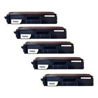 Compatible Premium 5 x TN443BK High Yield Black  Toner Cartridge - for use in Brother Printers
