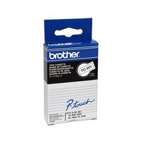 Brother TC-201 12mm x 8m Black on White Label Tape - for use in Brother Printer
