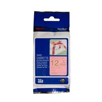Brother TZe-RE34 12mm x 4m Gold on Pink Ribbon Tape - for use in Brother Printer