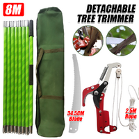 8M Detachable Pole Pruning Saw Tree Trimmer Saw Shearing Portable Storage Bag