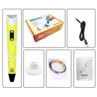 USB 3D Printing Pen Drawing Pen Printer +LCD Screen +3 Free Filaments Kid Gift Yellow