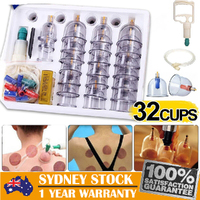 32 Cups Vacuum Cupping Set Massage Kit Acupuncture Suction Massager Pain Relief