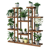 6-Tier Wooden Plant Stand Flower Pot Planter Rack Shelf Bonsai Holder Indoor Garden Dec