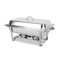 9L Chafing Dish Set Buffet Pan Bain Marie Bow Stainless Steel Food Warmer (3x3L)