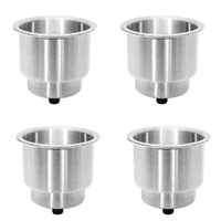 4PCS Stainless Drink Cup Holder Insert for Boat/Car/Truck RV/Camper/Yacht/Sofa