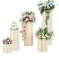 5 Hard Carboard Display Stand Round Plinth Cylinder Pedestal Wedding Flower