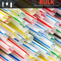 BPA-Free Multi Colored Straws Bendable Disposable Drinking Plastic Party Straws