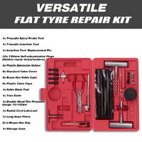 56Pc Tyre Puncture Repair Kit Tube Recovery Plugs Heavy Duty Car 4WD With Case