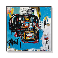 60cmx60cm Blue Head Black Frame Canvas Wall Art
