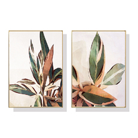 40cmx60cm Botanical Leaves 2 Sets Gold Frame Canvas Wall Art