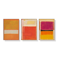 40cmx60cm Colourful 3 Sets By Mark Rothko Black Frame Canvas Wall Art