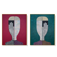 Wall Art 80cmx120cm Abstract Man And Woman 2 Sets Gold Frame Canvas