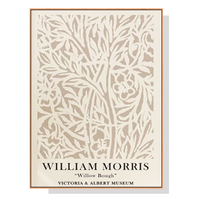 50cmx70cm William Morris Neutral Wood Frame Canvas Wall Art