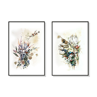 50cmx70cm Berries And Protea 2 Sets Black Frame Canvas Wall Art
