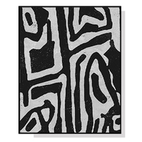 70cmx100cm Abstract Black Artwork Black Frame Canvas Wall Art