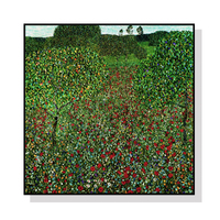 Wall Art 90cmx90cm Italian garden by Gustav Klimt Black Frame Canvas