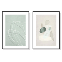 50cmx70cm Abstract body and lines 2 Sets Black Frame Canvas Wall Art
