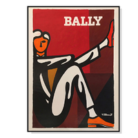 50cmx70cm Bally Man by Villemot Black Frame Canvas Wall Art