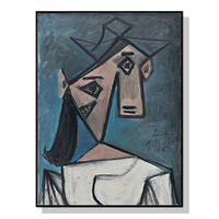 60cmx90cm Head Of A Woman By Pablo Picasso Black Frame Canvas Wall Art