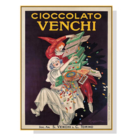 Wall Art 50cmx70cm Cioccolato Venchi Vintage Gold Frame Canvas