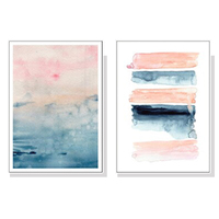 Wall Art 40cmx60cm Abstract Pink 2 Sets White Frame Canvas