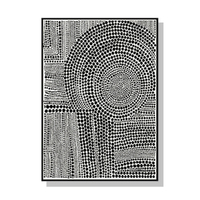 Wall Art 70cmx100cm Clustered Dots B Black Frame Canvas