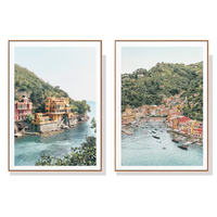 Wall Art 40cmx60cm Italy Coast 2 Sets Wood Frame Canvas