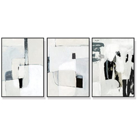 Wall Art 40cmx60cm Soft Spoken 3 Sets Black Frame Canvas