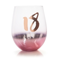 18th Birthday Blush Stemless Glass
