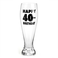 40th Birthday Pilsner Glass