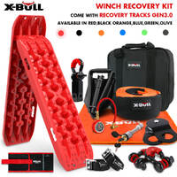 X-BULL Winch Recovery Kit with Recovery Tracks Boards Gen 3.0 Snatch Strap Off Road 4WD Red